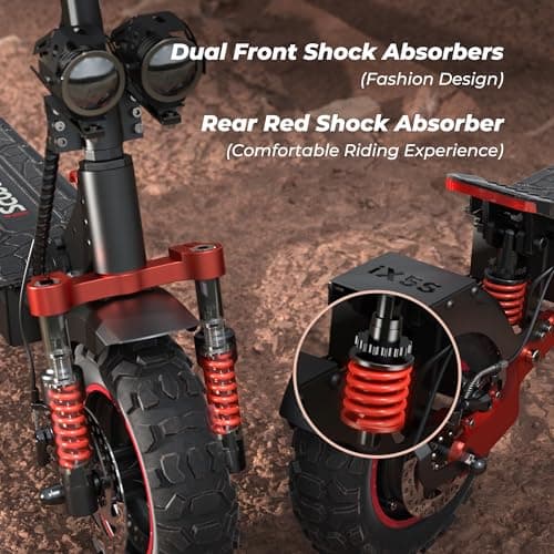 iScooter Electric Scooter, 40/43/50 Miles Long Range & 28/38 MPH Top Speed E Scooter, 10/11/12" Offroad Pneumatic Tire Scooter for Adults with Turn Signals, Double Braking Systems, APP and Storage Bag