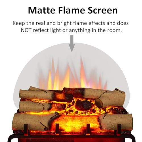 LegendFlame 23" W Free Standing Electric Fireplace White Birch Log Set (EF290A-WB), Fireplace Insert, Heater 750W/1500W, Crackling Sound, Remote Control