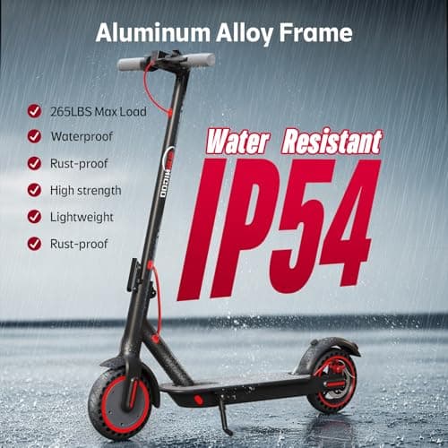 Electric Scooter for Adults- 10.4Ah Battery 350W(500W Peak) Motor, ≥19MPH & 25 Miles Long Range, 8.5'' Solid Tires Foldable with Dual Brake, Lightweight Portable Commuter E Scooter for Urban Travel