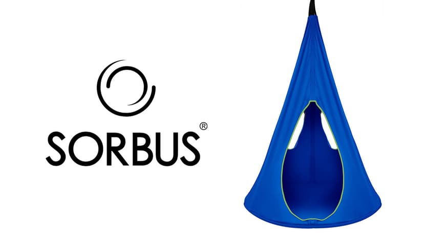 Sorbus Pod Swing for Kids - Durable Hanging Hammock Chair w/Adjustable Rope - 2 Windows & 1 Entrance - Tree Tent Sensory Swing for Kids Indoor Outdoor Use - 250lbs Sturdy Nest Swing - (40", Blue)
