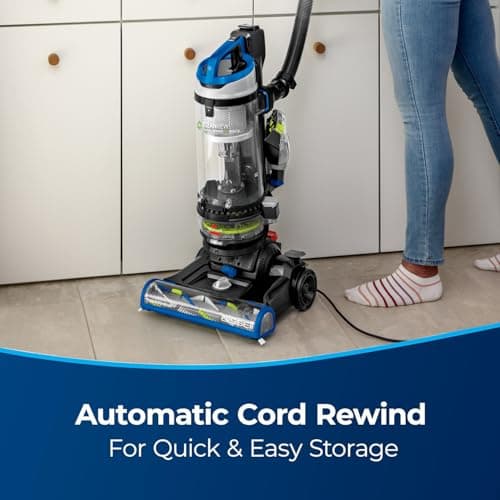 Bissell CleanView Swivel Rewind Pet Reach Vacuum Cleaner, with Quick Release Wand, Swivel Steering and Automatic Cord Rewind, 3197A (Color May Vary)