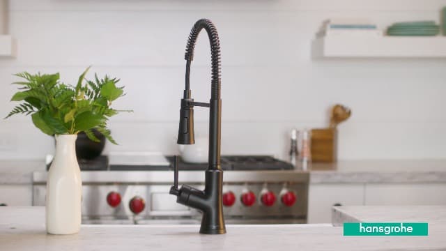 hansgrohe Joleena Transitional 1-Handle 1 8-inch Tall Bathroom Sink Faucet in Brushed Nickel, 04771820, 1.2 GPM