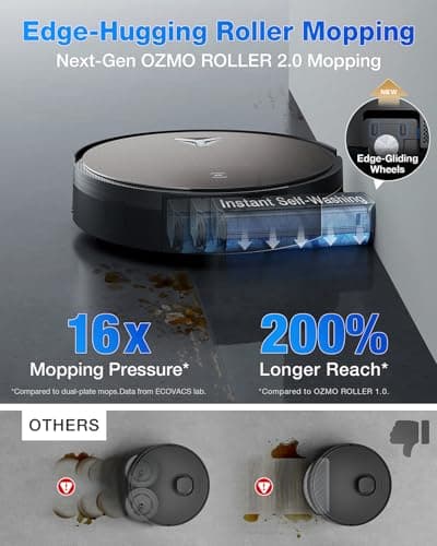 ECOVACS DEEBOT X11 OmniCyclone Robot Vacuum and Mop, PowerBoost Charging, OZMO Roller 2.0 Instant Self-Washing Mop, 19,500Pa Suction, Bagless OmniCyclone Station, AIVI 3D Smart Navigation
