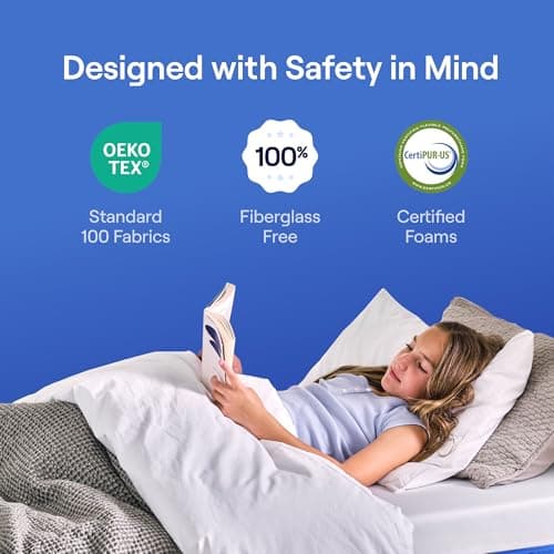 Nectar Kids Twin Mattress 8” - 2-Sided Design for Growing Children - Machine Washable Cooling Cover - Pressure Relieving Memory Foam - Fiberglass Free - 365 Night Trial