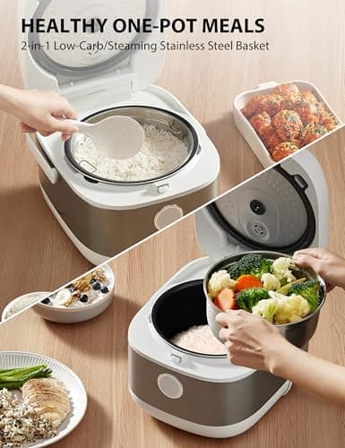 TOSHIBA Rice Cooker Induction Heating, Low Carb Rice Cooker Low Sugar Digital Steamer, 5.5 Cups Uncooked Japanese Rice Cooker, 8 Cooking Functions, 24H Timer & Auto Keep Warm
