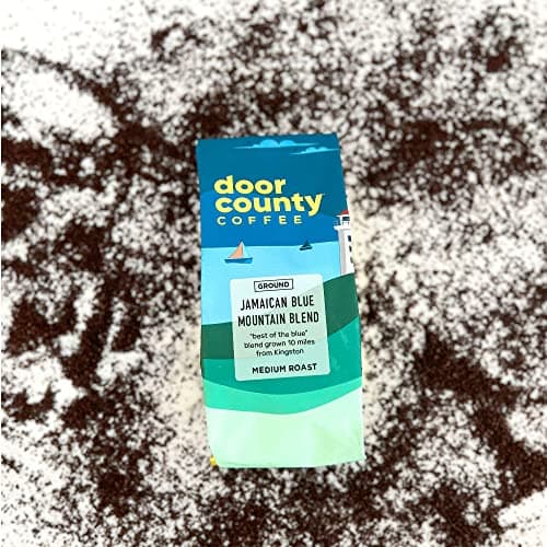 Door County Coffee Jamaican Blue Mountain Blend Non-Flavored - 10 oz Bag - Medium Roast - 100% Arabica - Jamaican Blue Mountain Blend