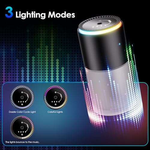 Car Air Freshener, Smart Car Air Freshener,car Diffuser with 150 ML (5oz) Capacity Multi-fragrance,RGB Music Syncing Light, Auto On/Off (Cologne)