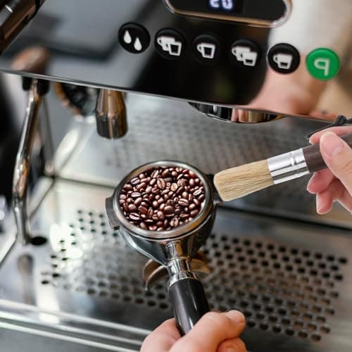 2 Pack Coffee Grinder Cleaning Brush, Coffee Brush with Wood Handle and Natural Bristles Brushes,Coffees Bar Accessories,Coffees Bar Espresso Grinder Brushes