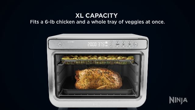 Ninja Prestige Smart XL with Pro Cook System 10-in-1 Air Fry Digital Countertop Convection Toaster Oven with Air Fry, Air Roast, Broil & Bake, Pro Cook Thermometer, 1800 Watts, Stainless Steel, DT551