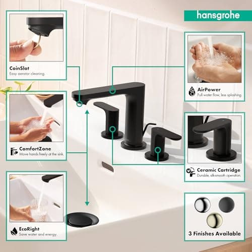 hansgrohe Rebris S Widespread Bathroom Sink Faucet in Chrome, 72530001