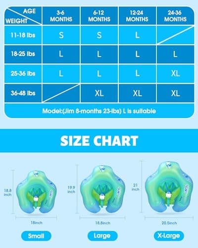 LAYCOL Baby Swimming Float Inflatable Baby Pool Float Ring with Sun Protection Canopy,add Tail no flip Over for Age of 3-36 Months