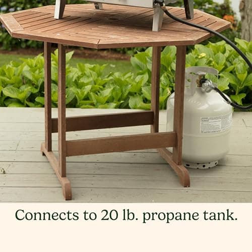 Cuisinart Chef's Style Tabletop Portable Propane Gas Grill with Dual Burners (20,000 BTUs Total), Twist-Start Ignition Stainless Steel BBQ Grill for Camping, Tailgates, BBQ, Hassle-Free Setup