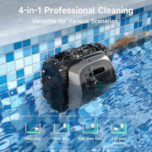 (2025 Upgrade) WYBOT C1 Pool Robot Vacuum for Inground Pools, 4-in-1 Cordless Robotic Pool Cleaner Lasts 150min, Triple-Motor up to 1,614 Sq.ft, Smart APP Support, Auto Wall & Waterline Cleaning
