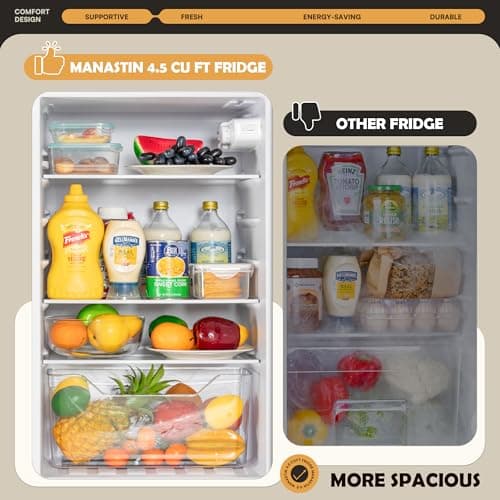 4.5 Cu.Ft Mini Fridge with Freezer, Small Refrigerator with 2 Doors for Kitchen, Dorm, Office and Bedroom, Mini Fridge with Adjustable Shelves (Black)