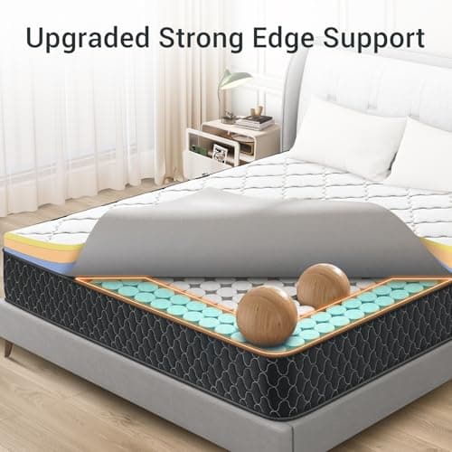 Queen Mattress,10 Inch Memory Foam Hybird Queen Mattress in a Box with Individually Pocket Springs,Motion Isolation,Pressure Relief,Strong Edge Support, Medium Firm