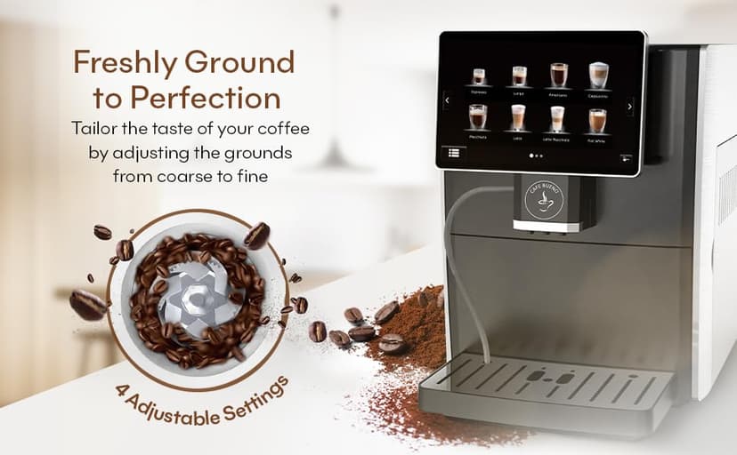 Super Automatic Espresso Machine For Home - Coffee Machine With Grinder & Milk Frother For Latte, Cappuccino, Macchiato - Auto Wake & Sleep – All Milk Types