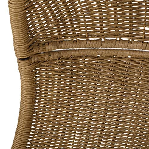 Christopher Knight Home Marcus Outdoor Wicker Hanging Chair with Stand, Light Brown and Beige