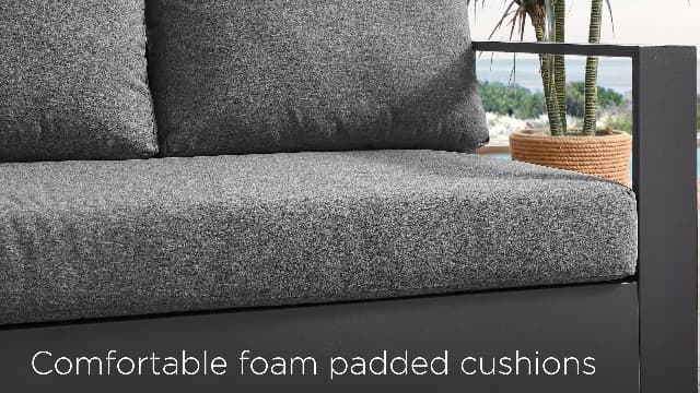 Modway Tahoe Aluminum Outdoor Patio Sofa in Gray White