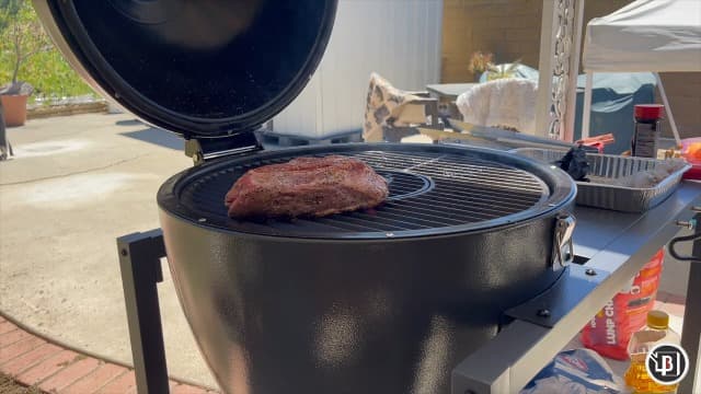Brand-Man RODEO Steel Kamado Charcoal Grill & Smoker - 22" Cast Iron Grates, Grilling Basket, Large Prep Table Cart, Ideal for Outdoor Cooking