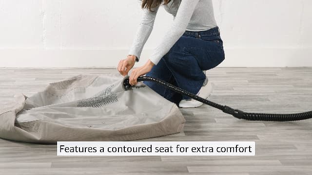 INTEX 68579EP Beanless Bag Inflatable Lounge Chair: Corduroy Textured Flocking – Durable Vinyl – Folds Compactly – 220lb Weight Capacity – 45" x 45" x 28"