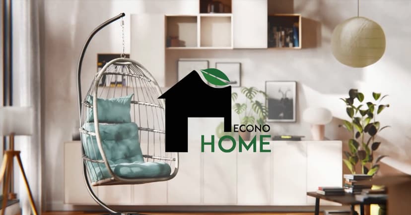 Econohome Hanging Egg Chair with Stand - Indoor/Outdoor Swing Hammock Chair with Plush, Washable Cushions, 350LBS Capacity, Ideal for Relaxation in Bedrooms, Balconies, Gardens, and Patios
