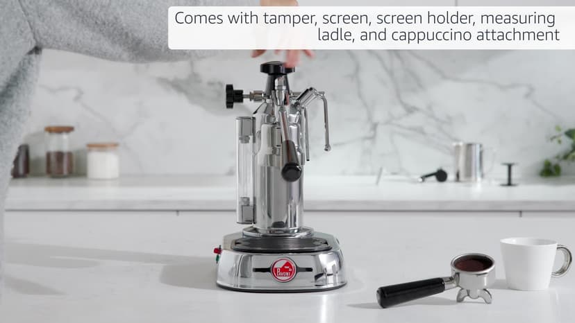 La Pavoni EPC-8 Europiccola Lever Style Espresso Machine – Chrome & Silver – Manual Espresso Maker - 0.8 L Water Capacity, Authentic Italian Craftsmanship for Home Use