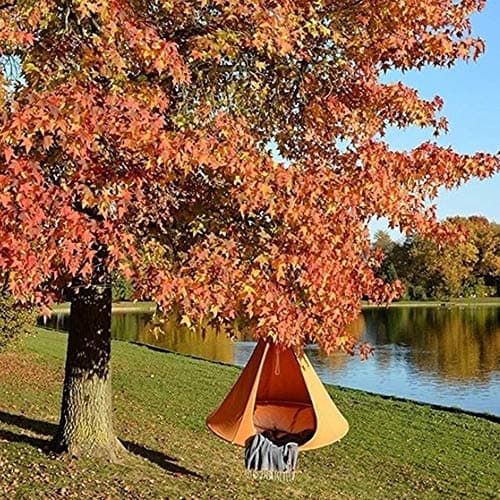 Hanging Swing Chair,UFO Shape Teepee Tree Hanging Silkworm Swing Chair for Kids & Adults Indoor Outdoor Hammock,Orange//406
