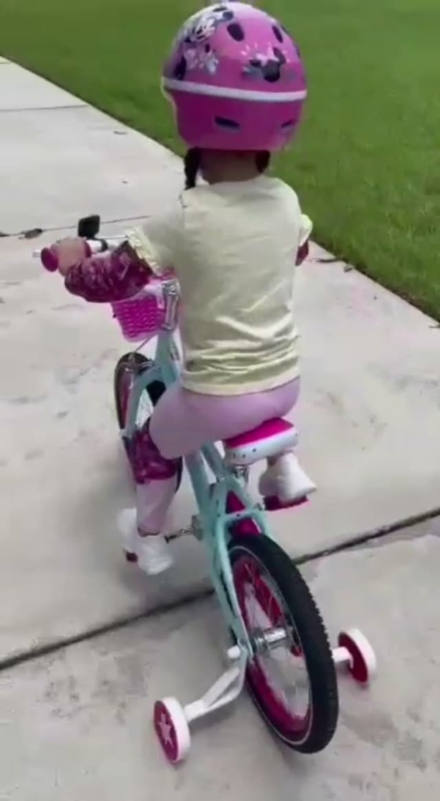 JOYSTAR Paris Girls Bike for Ages 3-8 Years Old, 14 16 18 Inch Kids Bike with Training Wheels, Basket and Handbrake, Multiple Colors