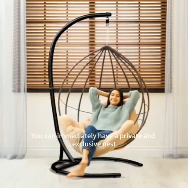 Hammock Stand Only Max 300lbs Hammock Chair Stand Only Heavy Duty Hanging Chair Stand 360 Degree Rotation Egg Chair Stand C Stand Frame for Egg Chair Indoor Outdoor Porch Swing