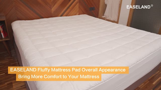 EASELAND Queen Size Mattress Pad Pillow Top Mattress Cover Quilted Fitted Mattress Protector Cotton Top Stretches up 8-21" Deep Pocket Cooling Mattress Topper (60x80 inch, White)
