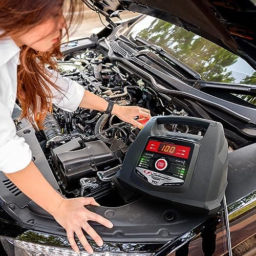 Schumacher Electric Fully Automatic Car Battery Charger & Engine Starter - 6V / 12V Battery Charger & Maintainer - for Standard, AGM, Gel & Deep-Cycle Batteries - Reverse Hook-Up Protection - SC1281