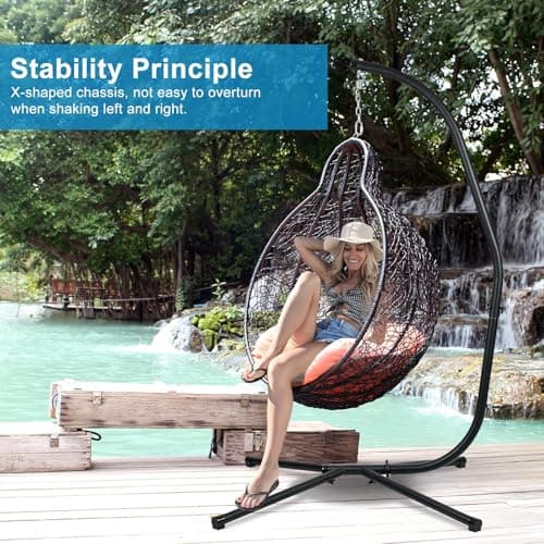 BPS Hammock Steel Stand Only C-Stand for Hanging Hammock Chairs - 300 Pound Capacity
