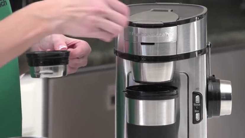 Hamilton Beach The Scoop Single Serve Coffee Maker & Fast Grounds Brewer, Brews in Minutes, 8-14oz. Cups, Stainless Steel