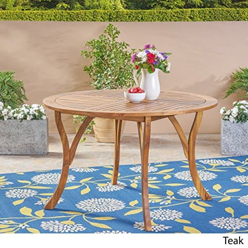 Christopher Knight Home Adn Outdoor 47" Round Acacia Wood Dining Table, Teak