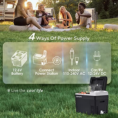 EUHOMY 12 Volt Refrigerator, 32QT(30L) Electric Cooler, Car Fridge APP Control, Car Refrigerator 12/24V DC 110-240V AC, Portable Freezer Usable Battery for Camping, Travel, Truck, Outdoor