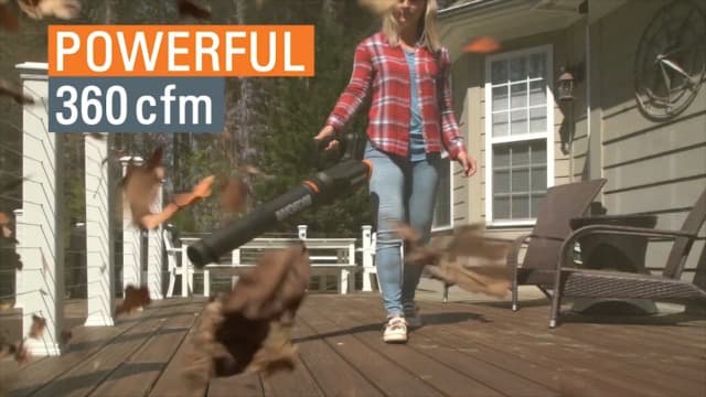 WORX 20V Cordless Leaf Blower WG547, Electric Blower, Powerful Turbine Fan Technology, 2-Speed Control, for One-Hand Operation, PowerShare – 1pc 2.0 Ah Battery and 1pc 0.4 A Charger Included