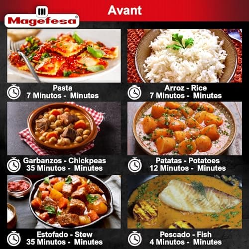 MAGEFESA Avant Red Pressure Cooker, 6.2 Quart, made of very resistant aluminum, compatible with gas, electric, ceramic stoves, pressure canner, canning cooker pot, stove top instant fast cooking