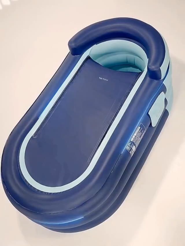 Inflatable adult bathtub with electric air pump,Suitable for hot water bath & ice bath(grapefruit tangerine)