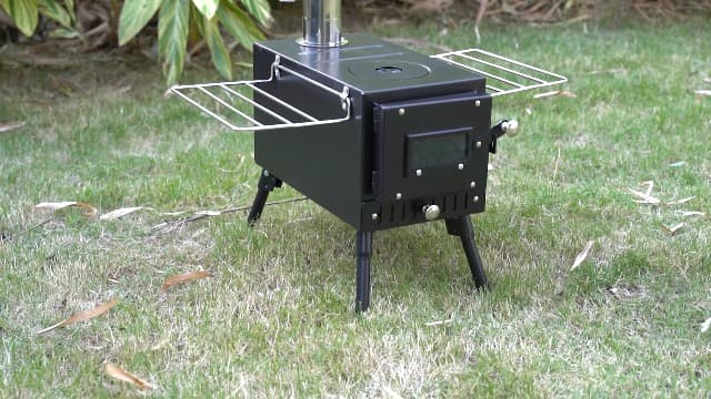 Wood Stove, Portable Tent Stove with 7-Section Stainless Steel Chimney, HeatControl Stovepipe and Elbow Pipe, Wood Burning for Outdoor Camping and Ice Fishing