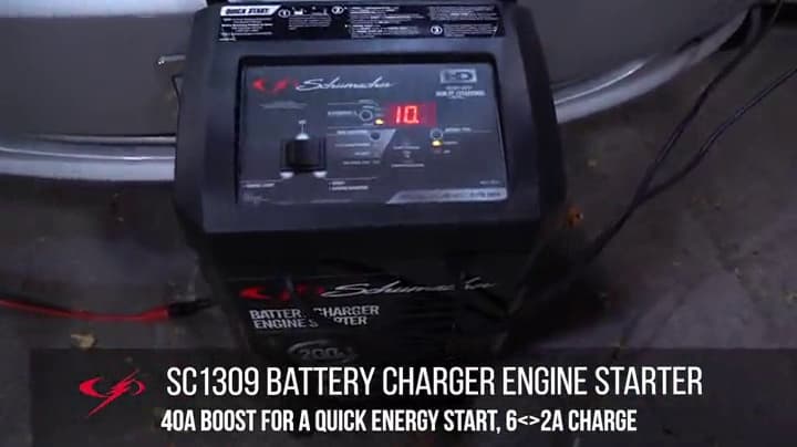 Schumacher Electric Fully Automatic Battery Charger & Engine Starter - 6/12 Volt Car Battery Charger, 200 Amp Engine Start & 40 Amp Boost - Alternator Tester with Multi-Stage Charging SC1309