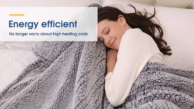 Sealy Electric Blanket Heated Throw 50"x60" Soft Double Sherpa Super Cozy with 6 Fast Heating Levels & 2-10 Hours Auto-Off, Over-Heat Protection, Machine Washable, Charcoal