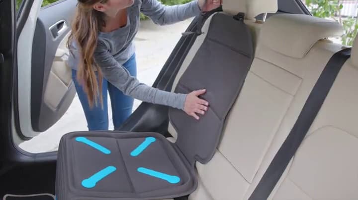 Munchkin Child Car Seat Protector, Elite Seat Guardian with Grime Guard Fabric, Dark Grey