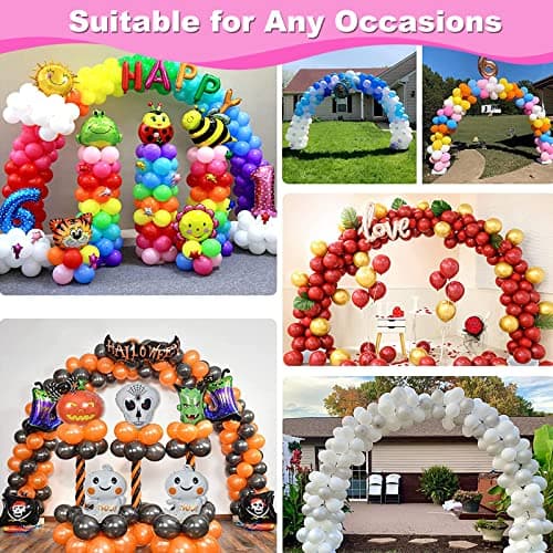 Balloon Arch Kit and Balloon Pump Electric, 10ft Wide Adjustable Balloon Arch Stand With 100Balloons 2Balloon Stands For Wedding Anniversary Birthday Baby Shower Party Decoration Graduation Ceremony