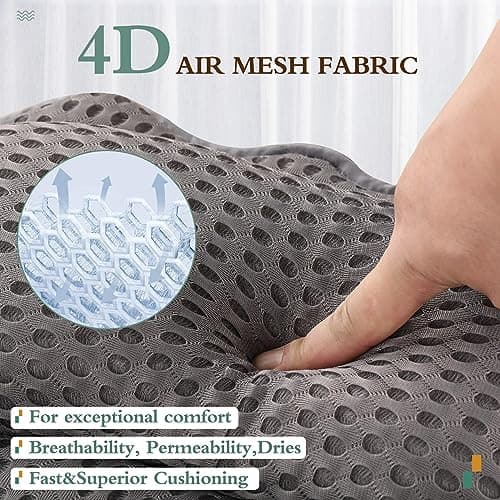 Bath Pillow RUVINCE Ergonomic Luxury Bathtub Pillow with Head,Neck, Shoulder and Back Support, 4D Bath Pillows for tub with 6 Powerful Suction Cups, Fits All Bathtub