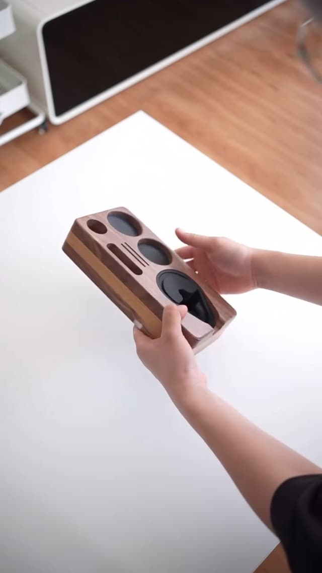 Normcore Barista Brush - Coffee Cleaning Brush - Genuine American Walnut Wood Handle Espresso Brush Cleaner - Coffee Bar Brush Espresso Grinder Brush - Coffee Cleaning Tool