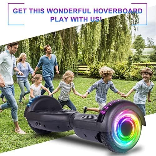 SISIGAD Scooters for Kids Ages 6-12, with Built-in Bluetooth Speaker and 6.5" Colorful Lights Wheels, Safety Certified Self Balancing Scooter Gift for Kids