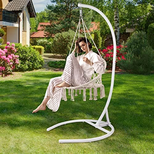 Hammock Chair Stand(Stand Only), Stand for Hanging Egg Chair/Swing Chair, Indoor/Outdoor Hanging Chair Stand Only, Heavy Duty 330Lbs Weight Capacity