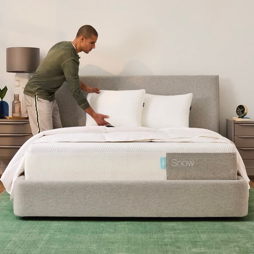 Casper Sleep Snow Mattress, King Medium Firm Memory Foam Mattress w/ HeatDelete Cooling Bands - 100-Night Trial - CertiPUR-US Mattress, Light Grey