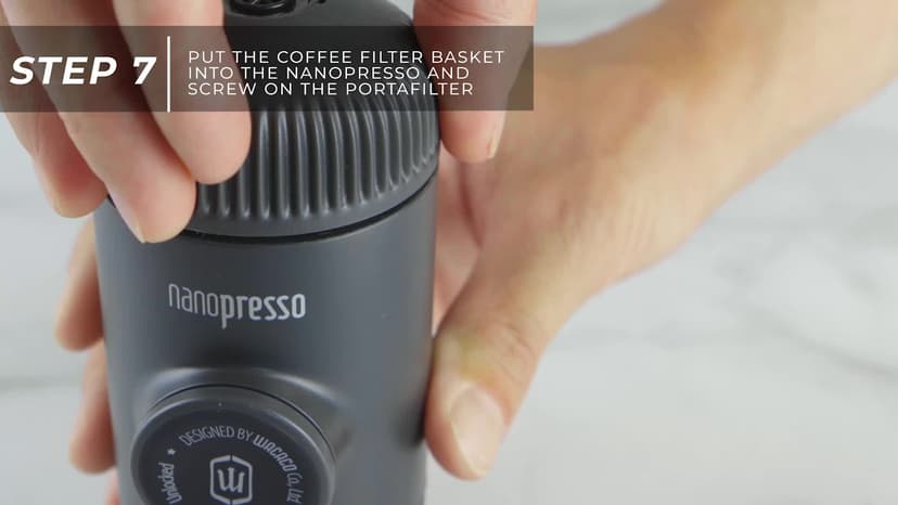 WACACO Nanopresso Portable Espresso Maker,Upgraded Version of Minipresso, 18 Bar Pressure Ground Coffee, Small Travel Coffee Maker, Manually Operated, Perfect for Trips and Camping Outdoor
