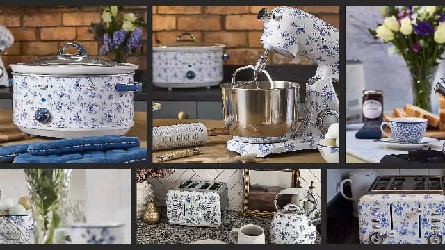 Laura Ashley Elveden White Stovetop Kettle with Whistle - 2.5L Fast Boil Stainless Steel Kettle Stove Top - Silicon Coated Cool Handle Camping Kettle for Gas, Induction Hob - Compatible with Aga Stove